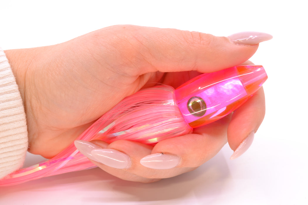 Moyes Lures Pink MOP Poon 5" 1.3oz Skirted Mixed Pink & White Hair