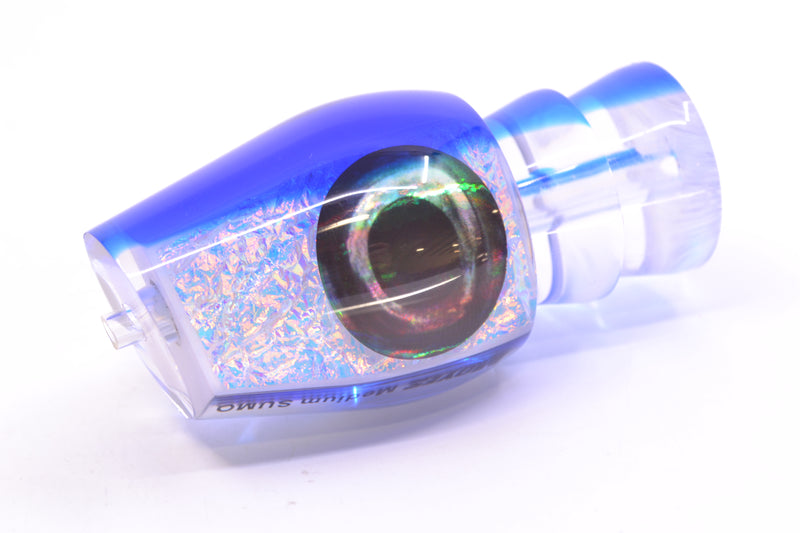 Moyes Lures Ice Blue-Pink Dichro Blue Back Taxi Eyes Medium Sumo 12" 3.7oz