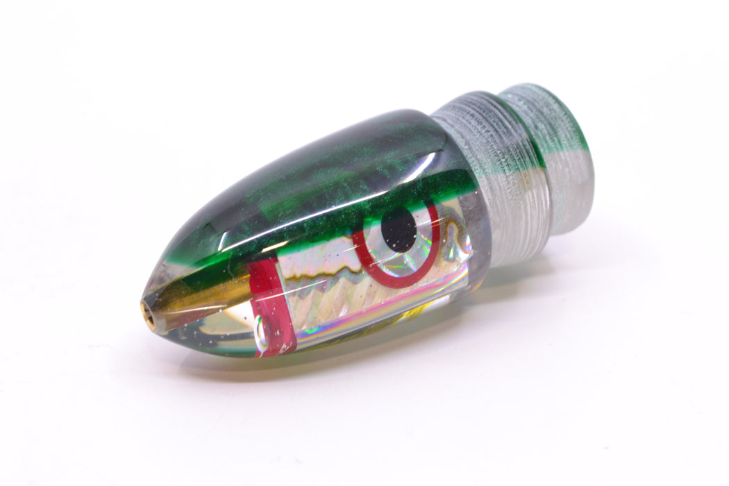 Bomboy Lures White Abalone Green Back Baby Bomb 9" 2.8oz