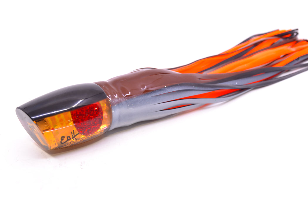 Marlin Magic Lures Amber Awabi Black Back Red Eyes Baby Ruckus 10" 6.5oz Skirted