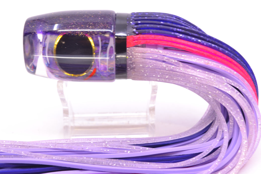 Amaral Lures Purple Marbled Abalone Pearl White Stripes Purple Back Jararaca 12" 4oz