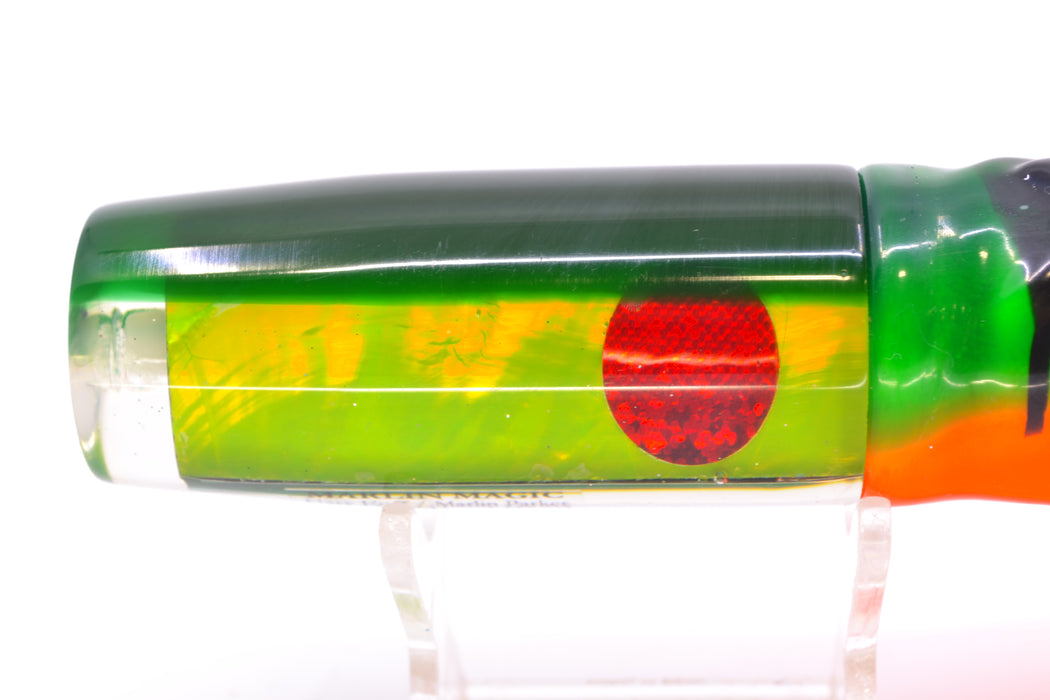 Marlin Magic Lime MOP Green Back Red Eyes Medium Hard Head 9" 5oz Skirted Guacamaya