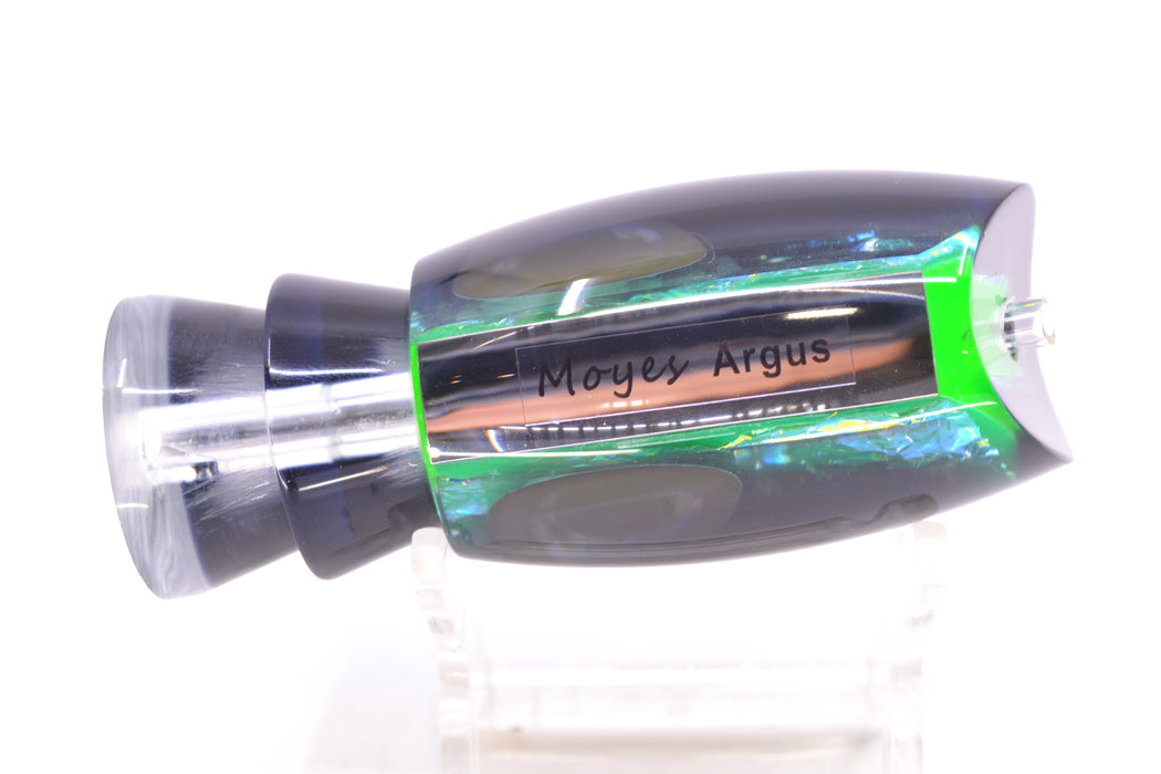 Moyes Lures Green-Orange Dichro Black Back Taxi Eyes Medium Argus 12" 3.5oz