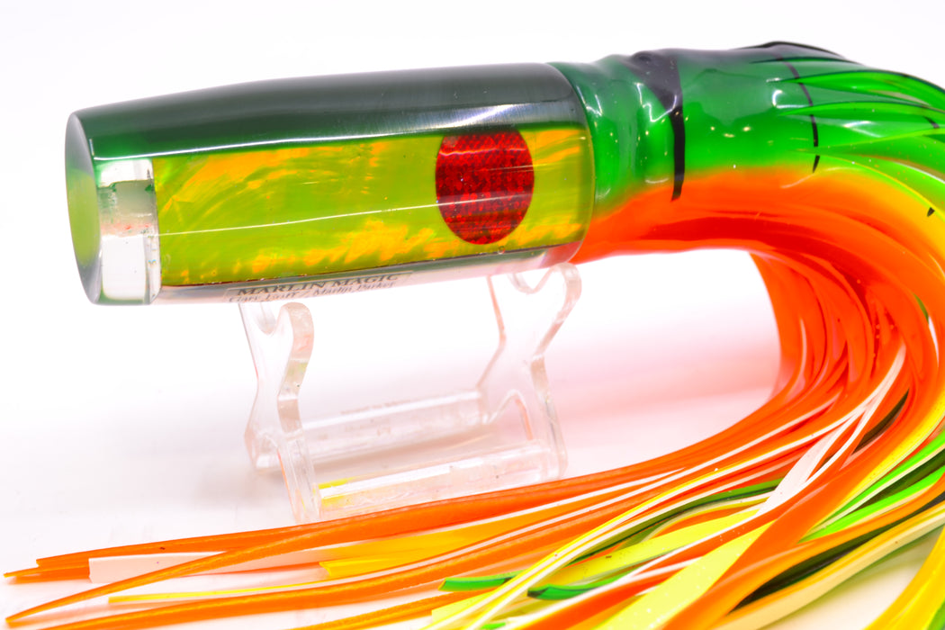 Marlin Magic Lime MOP Green Back Red Eyes Medium Hard Head 9" 5oz Skirted Guacamaya