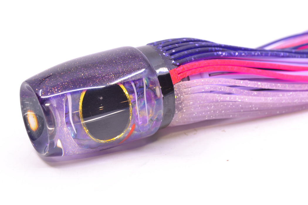 Amaral Lures Purple Marbled Abalone Pearl White Stripes Purple Back Jararaca 12" 4oz