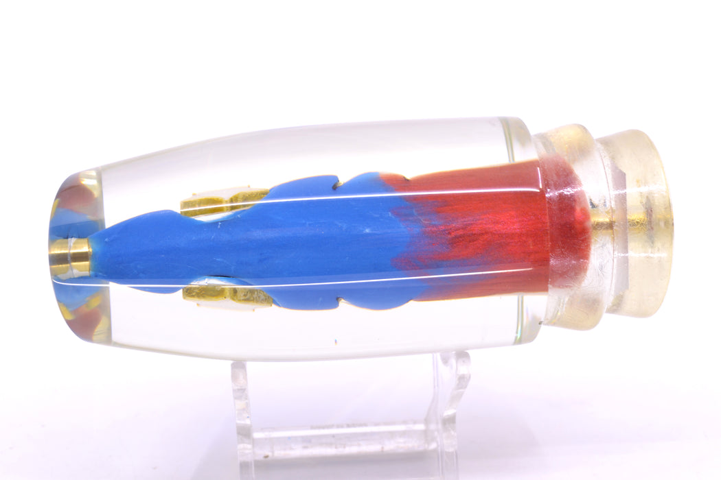 Joe Yee by KEGZ-Niiyama Collab Blue-Red-White Marbled Fish Head #2 Super Plunger 14" 7.2oz