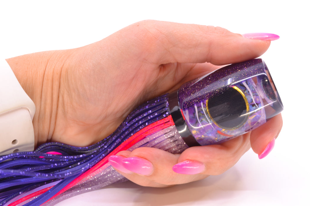Amaral Lures Purple Marbled Abalone Pearl White Stripes Purple Back Jararaca 12" 4oz