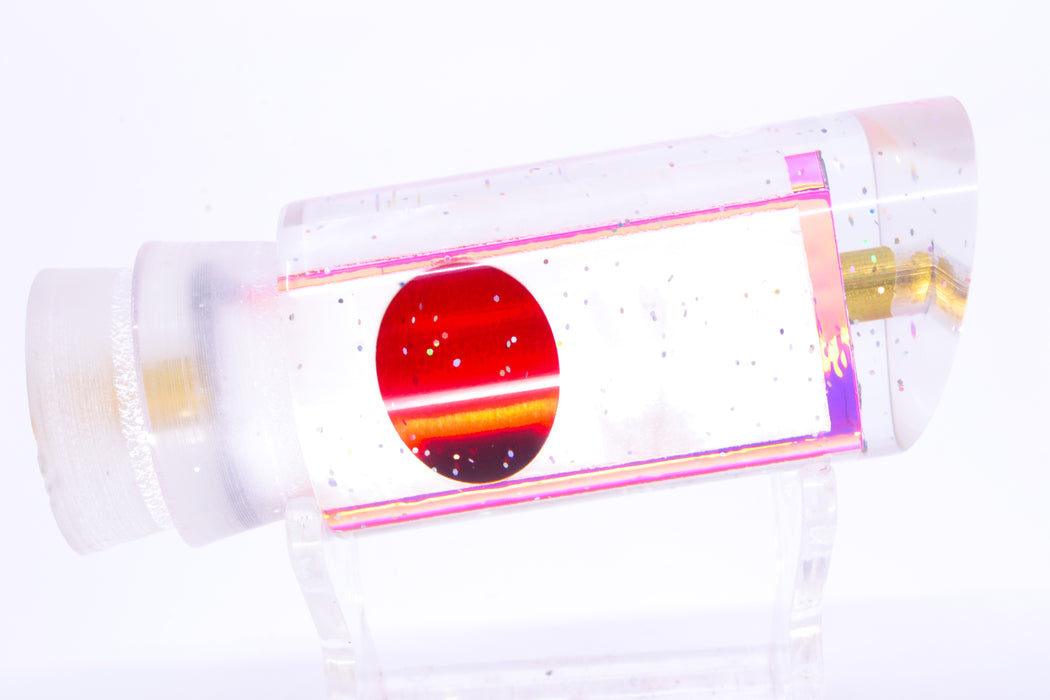 Tanigawa Lures White MOP Pink Rainbow Wrap Red Eyes 9" Tube 5oz