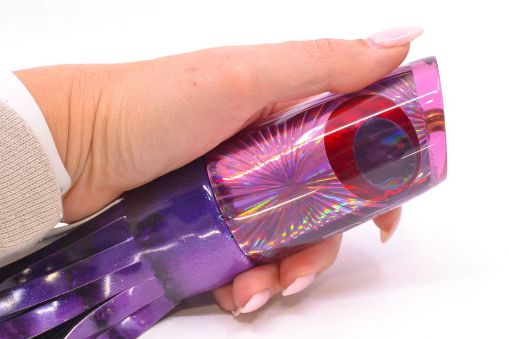 Koya Lures Purple Rainbow Starburst JP Large Lunger 14" 10oz Fire Tailz Vinyl Grape Juice GZE