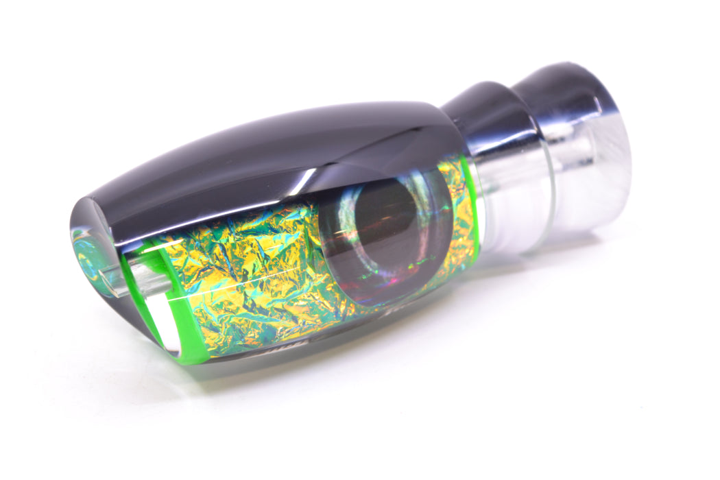 Moyes Lures Green-Orange Dichro Black Back Taxi Eyes Medium Argus 12" 3.5oz