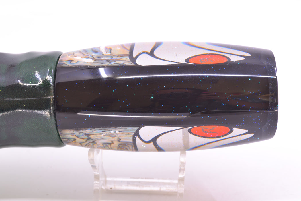 Bonze Lures Hydra Silver-Paua Fish Red Eyes Violator 14" 14.6oz Fire Tailz Vinyl Green Tiger