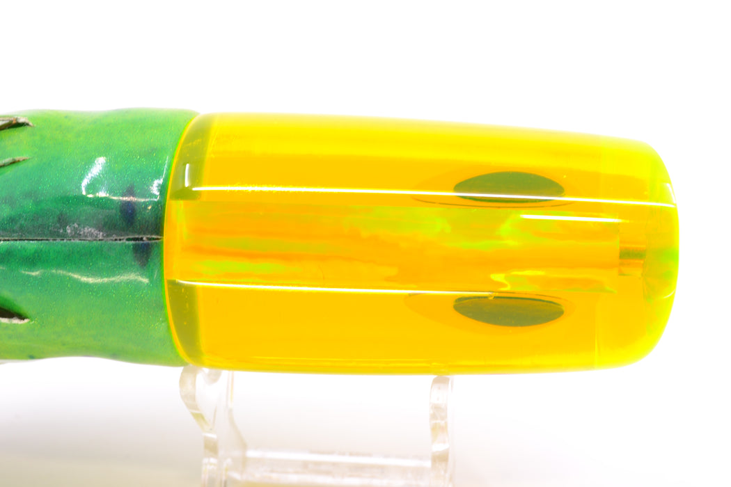 Koya Lures Chartreuse Rainbow JP Large Lunger 14" 10oz Fire Tailz Vinyl Mahi GZE