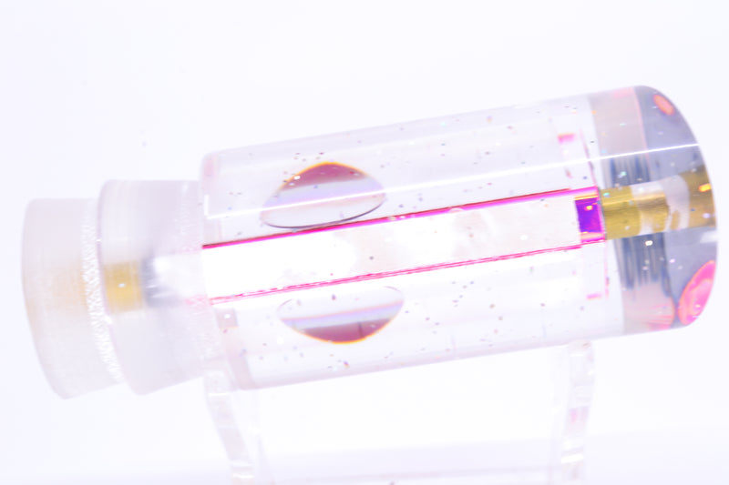 Tanigawa Lures White MOP Pink Rainbow Wrap Red Eyes 9" Tube 5oz