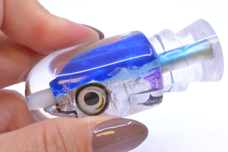 Aloha Lures Blue-Ice Blue Back Purple Fins Magic Malolo 9" 3oz *CHIPPED*