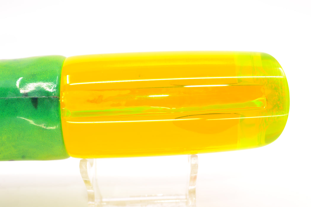 Koya Lures Chartreuse Rainbow Red Eyes Large 614 14" 9oz Fire Tailz Vinyl Mahi