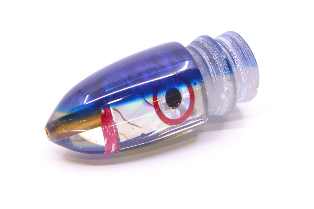 Bomboy Lures White Abalone Blue Back Black-Silver-Red Eyes Baby Bomb 9" 2.8oz