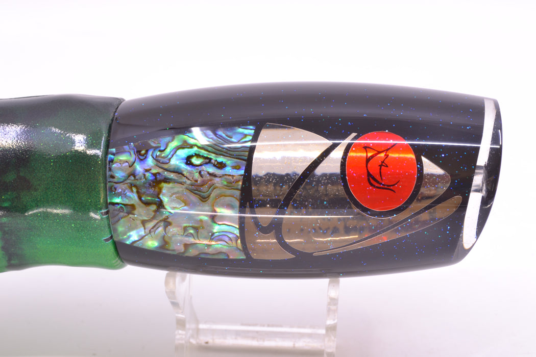 Bonze Lures Hydra Silver-Paua Fish Red Eyes Violator 14" 14.6oz Fire Tailz Vinyl Green Tiger