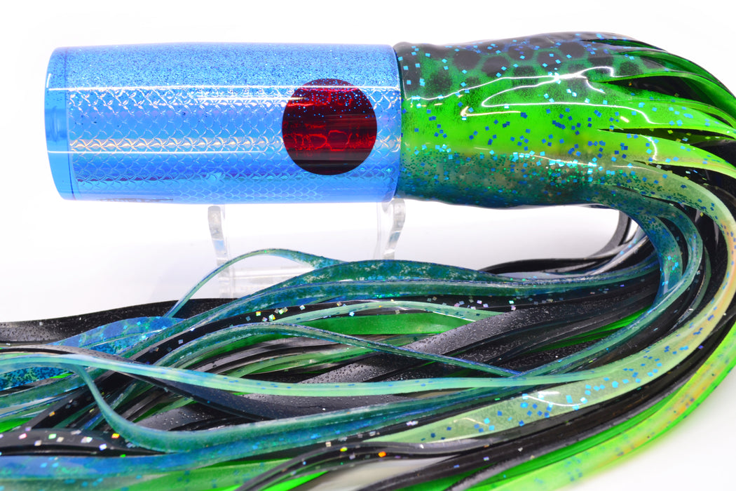 TANTRUM Lures Blue Rainbow Scale Blue Back Large AMN 12" 7.5oz Skirted Black & Blue Dots GZE