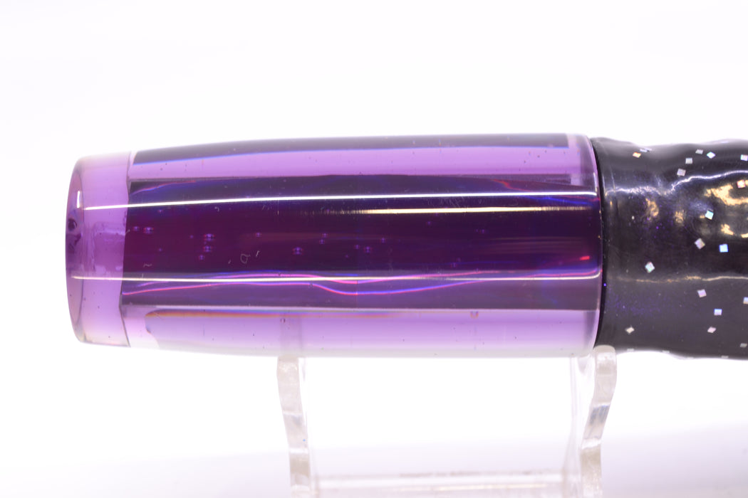 Marlin Magic Clear Mirrored Purple Back Medium Hard Head 9" 5oz Skirted Black/Purple