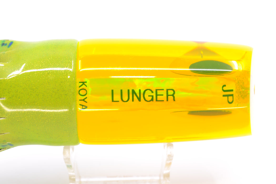 Koya Lures Chartreuse Rainbow JP Large Lunger 14" 10oz Fire Tailz Vinyl Mahi GZE