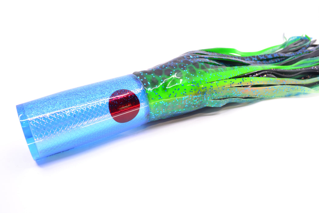 TANTRUM Lures Blue Rainbow Scale Blue Back Large AMN 12" 7.5oz Skirted Black & Blue Dots GZE