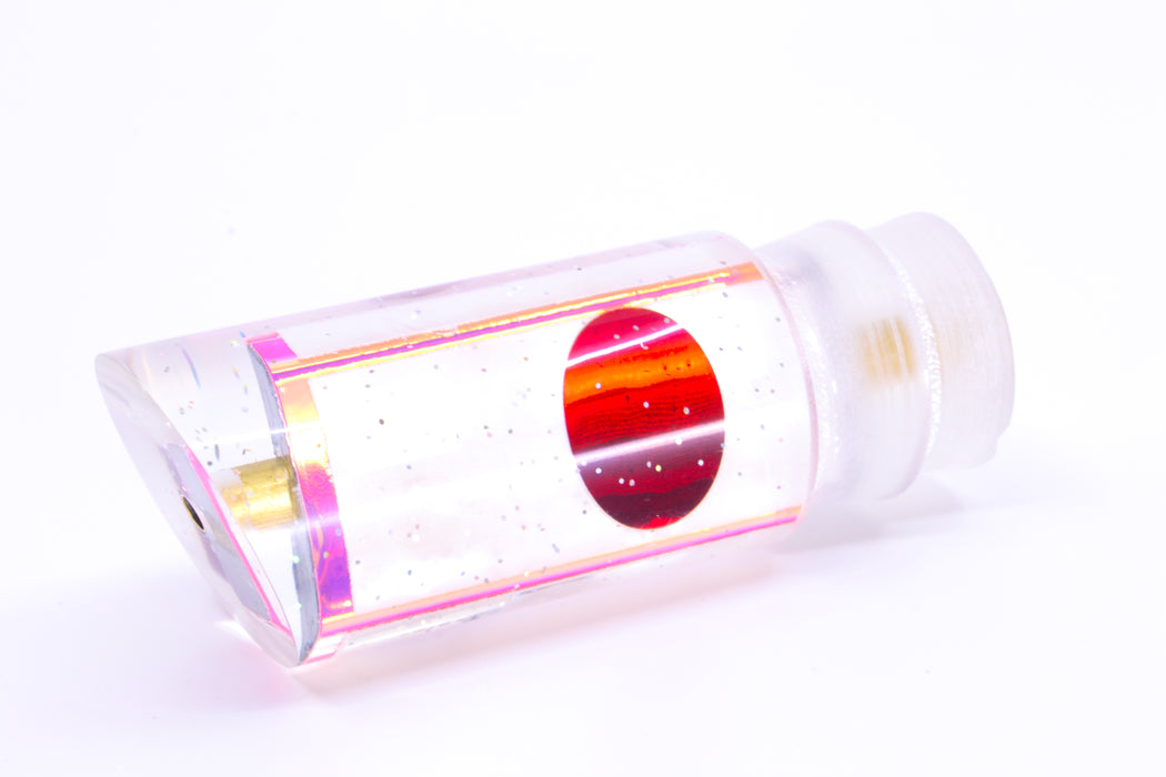 Tanigawa Lures White MOP Pink Rainbow Wrap Red Eyes 9" Tube 5oz