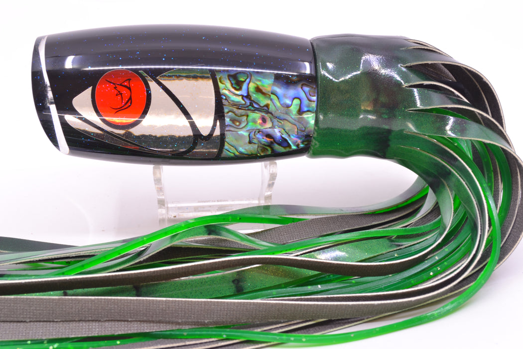 Bonze Lures Hydra Silver-Paua Fish Red Eyes Violator 14" 14.6oz Fire Tailz Vinyl Green Tiger