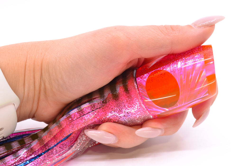 TANTRUM Lures Pink Rainbow Starburst Red Back Medium Bandit 9" 5oz Skirted Pink Aurora
