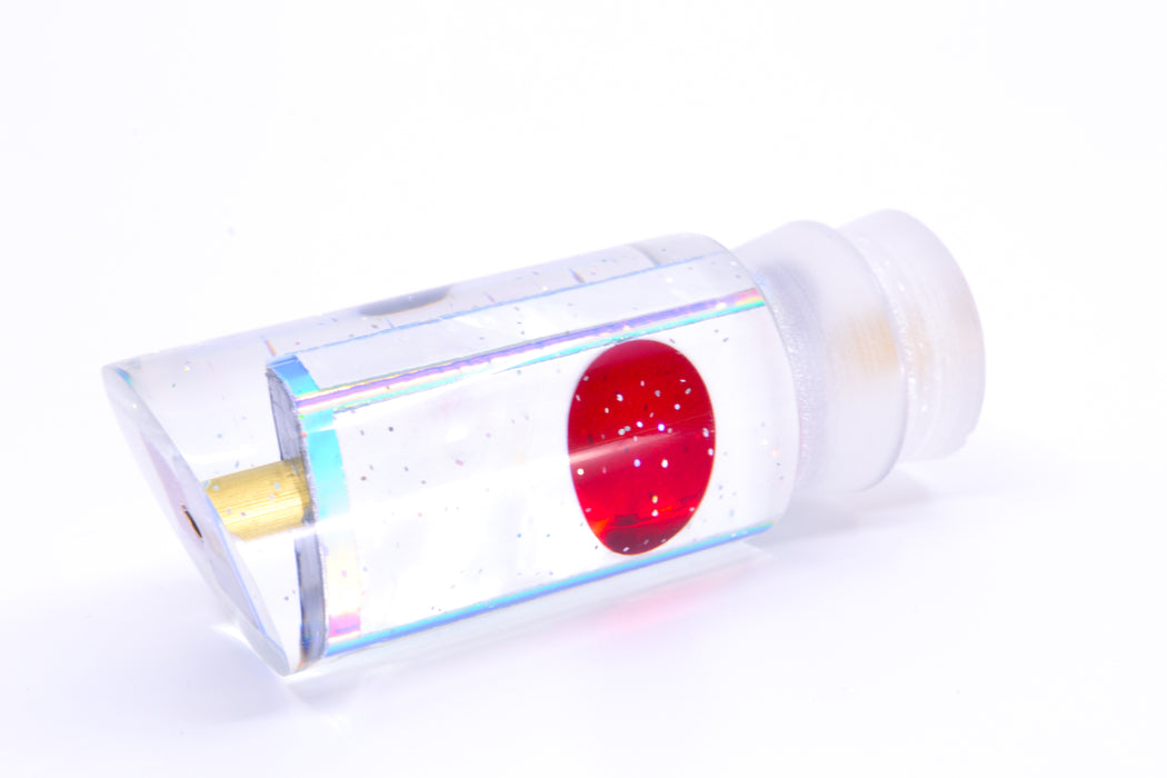 Tanigawa Lures White MOP Blue Rainbow Wrap Red Eyes 9" Tube 5oz