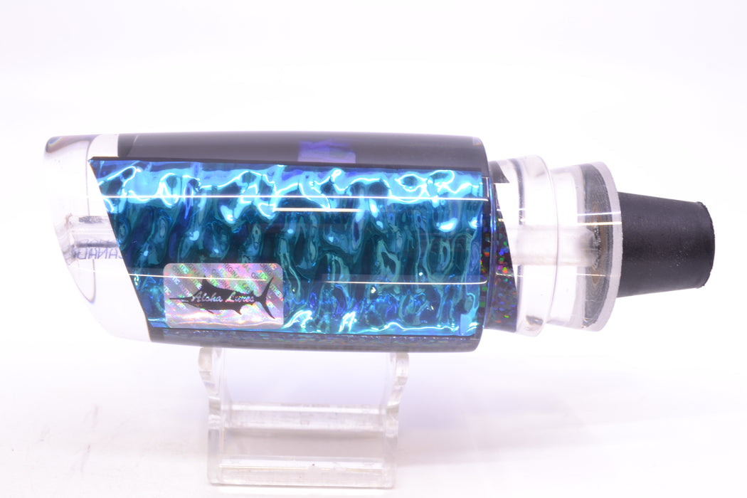 Aloha Lures Ice Blue-Blue Dichro Black-Purple Rainbow Back Smash Bait 14" 9.5oz