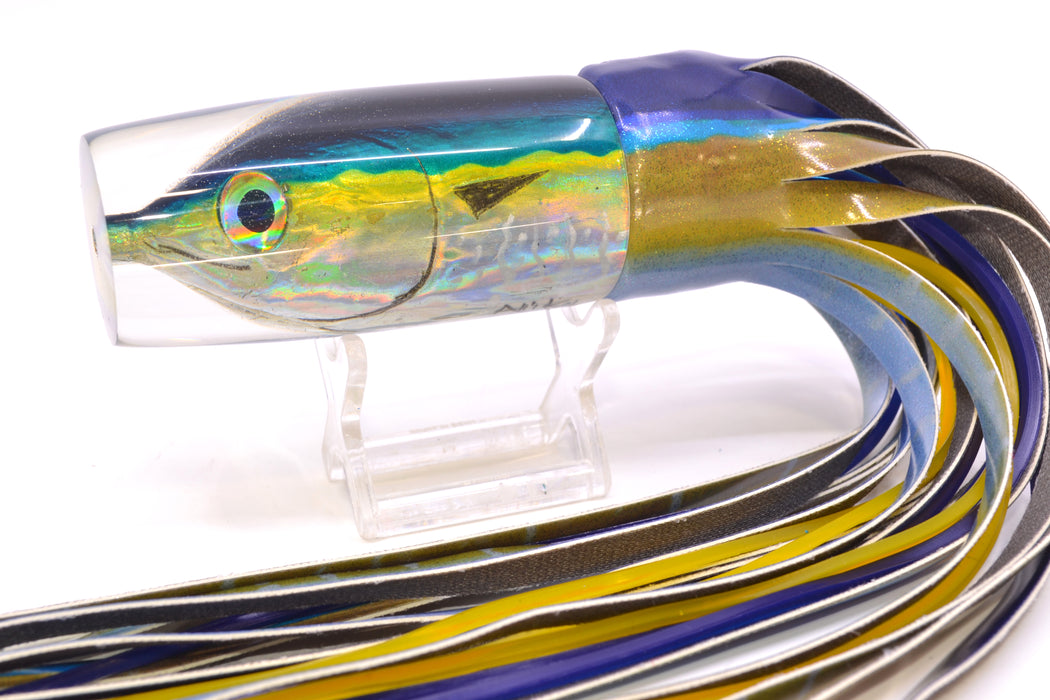Ali'i Kai Lures Yellowfin/Shibi Medium Hard Head 12" 7oz Fire Tailz Vinyl Yellowfin GZE