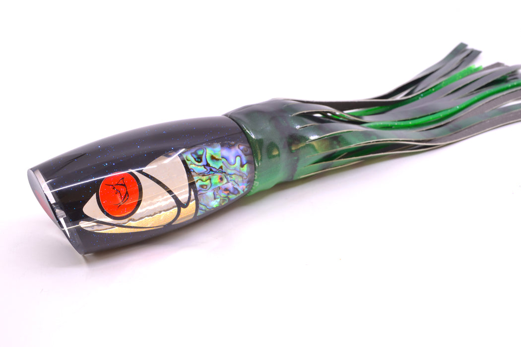Bonze Lures Hydra Silver-Paua Fish Red Eyes Violator 14" 14.6oz Fire Tailz Vinyl Green Tiger