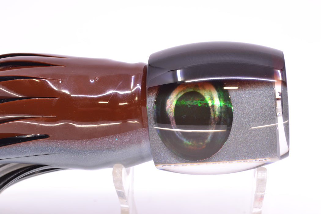 Moyes Lures Silver Pearl Root Beer Back Large Secret 12" 6.5oz Skirted Root Beer-Silver GZE