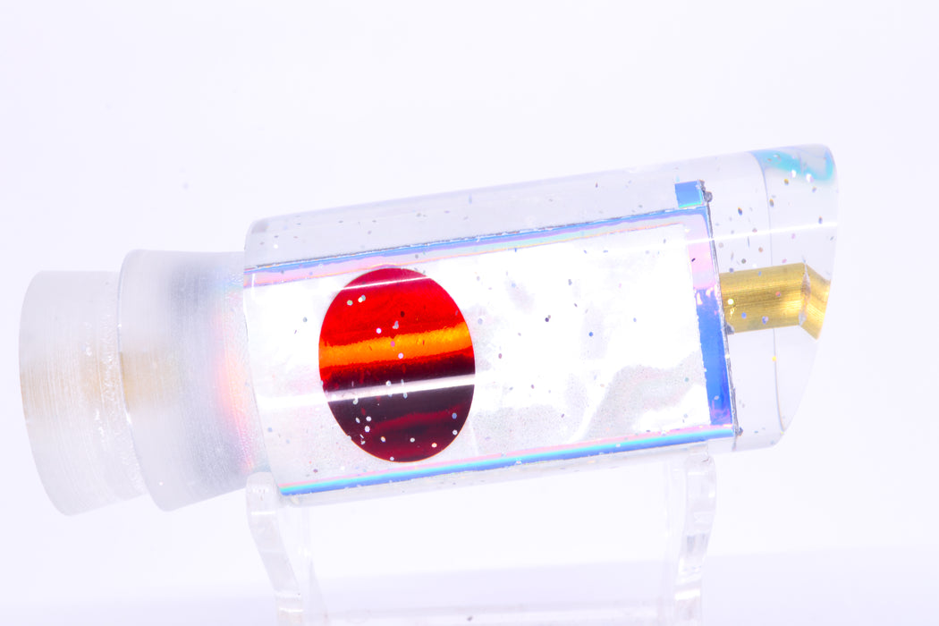 Tanigawa Lures White MOP Blue Rainbow Wrap Red Eyes 9" Tube 5oz