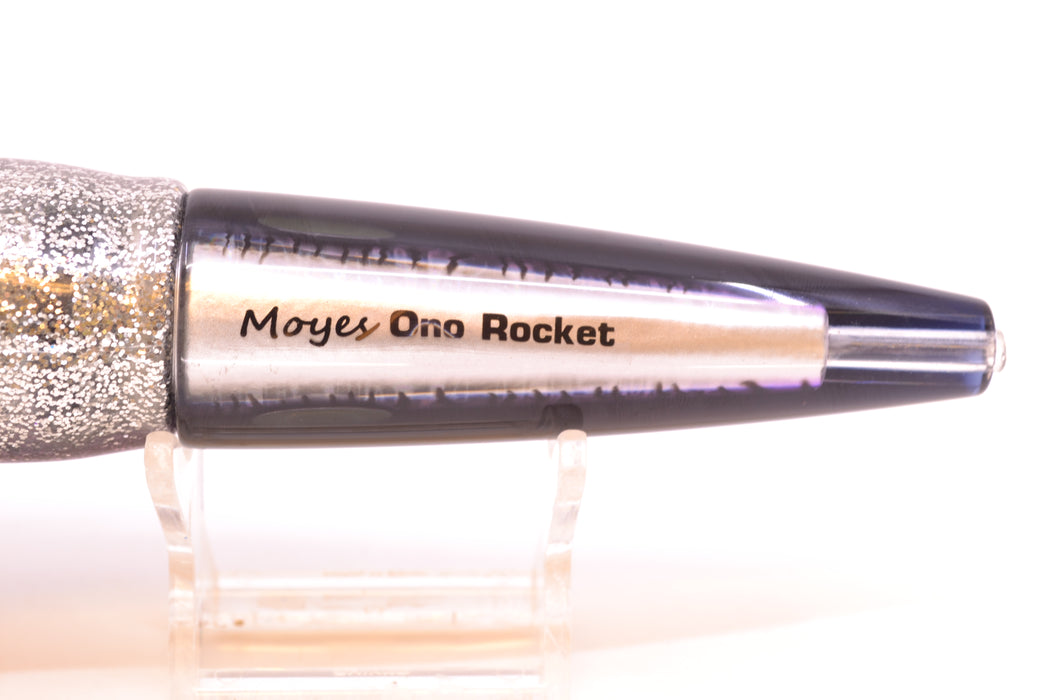 Moyes Lures Black Mackerel Taxi Eyes Ono Rocket 9" 8oz Skirted Purple Aurora