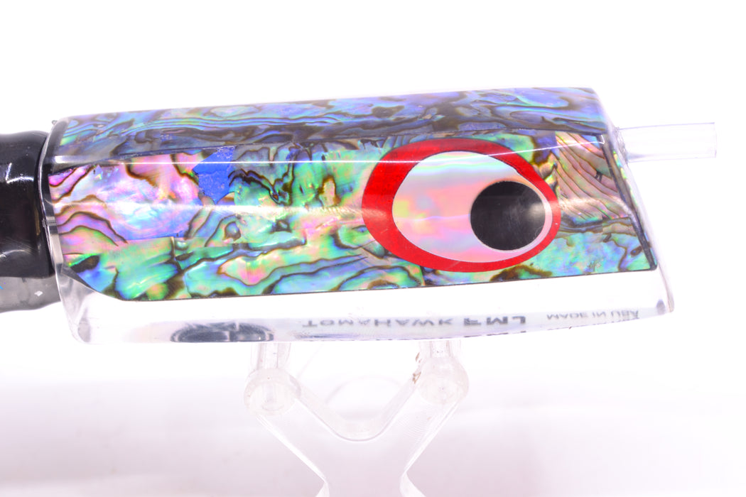 Marlinstar Paua Shell Lead Medium Tomahawk FMJ 9"+ 11.4oz Skirted Black Skipjack/Purple GZE