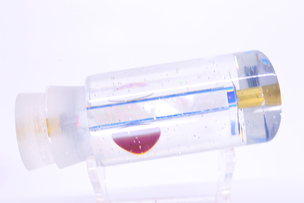 Tanigawa Lures White MOP Blue Rainbow Wrap Red Eyes 9" Tube 5oz