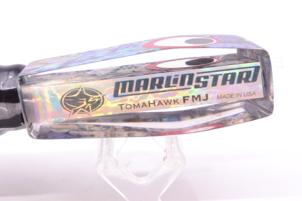 Marlinstar Paua Shell Lead Medium Tomahawk FMJ 9"+ 11.4oz Skirted Black Skipjack/Purple GZE