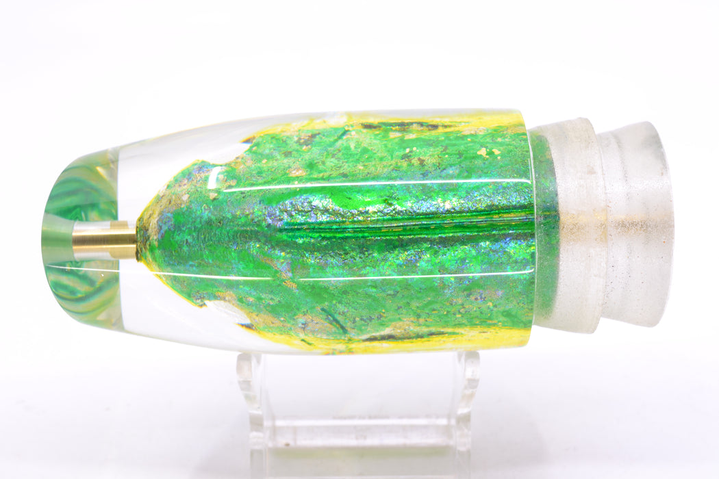Joe Yee by KEGZ-Niiyama Collab Green-Gold Mahi Fish Head #1 Super Plunger 14" 7.2oz