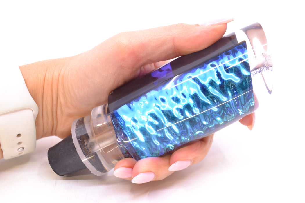 Aloha Lures Ice Blue-Blue Dichro Black-Purple Rainbow Back Smash Bait 14" 9.5oz