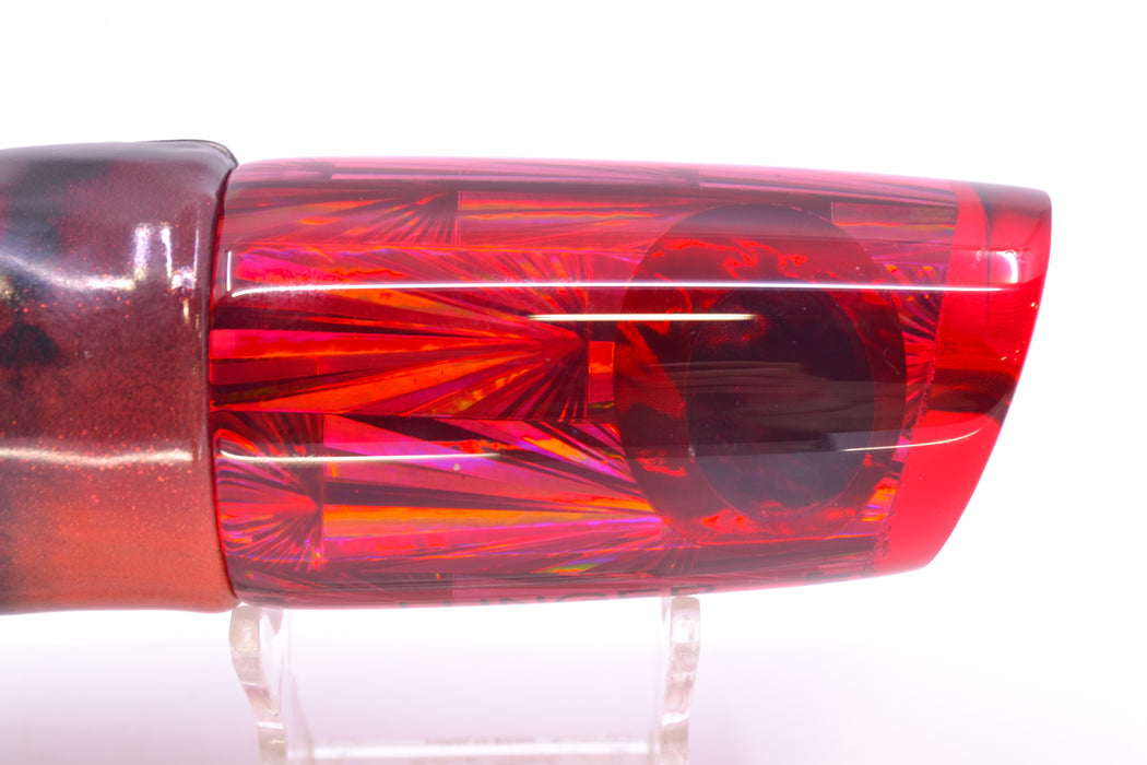 Koya Lures Red Rainbow Starburst JP Large Lunger 14" 10oz Fire Tailz Vinyl Red Tiger GZE