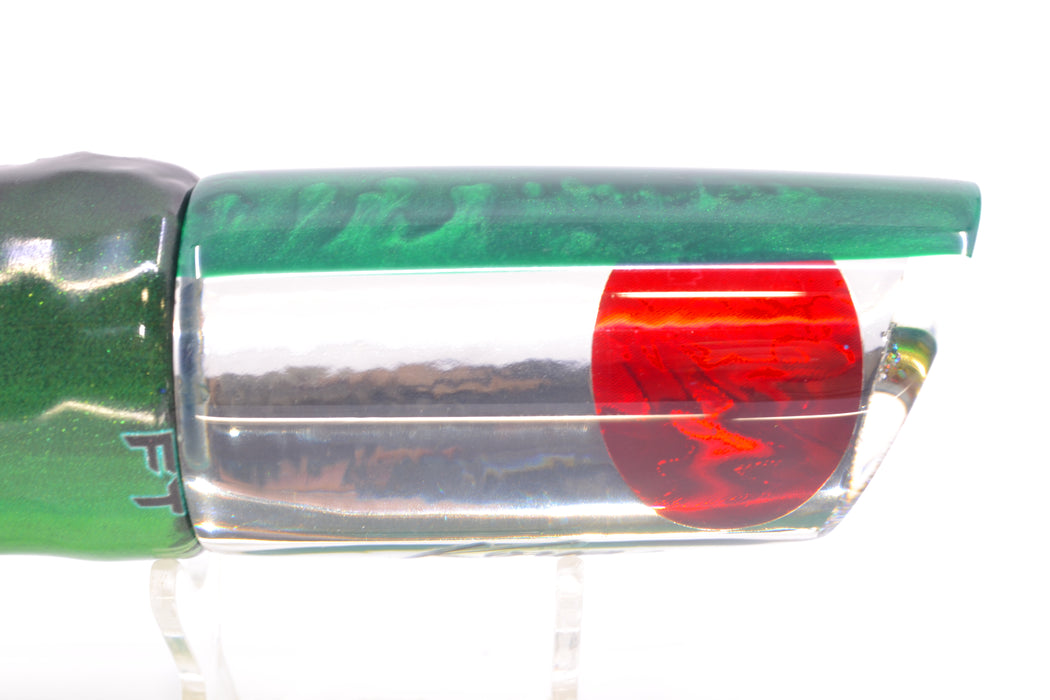 Koya Lures Mirrored Green Back Red Eyes Large 614 14" 9oz Fire Tailz Vinyl Green Tiger