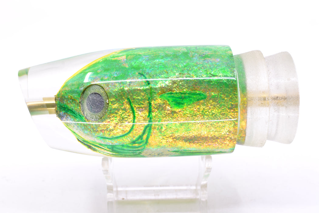 Joe Yee by KEGZ-Niiyama Collab Green-Gold Mahi Fish Head #1 Super Plunger 14" 7.2oz