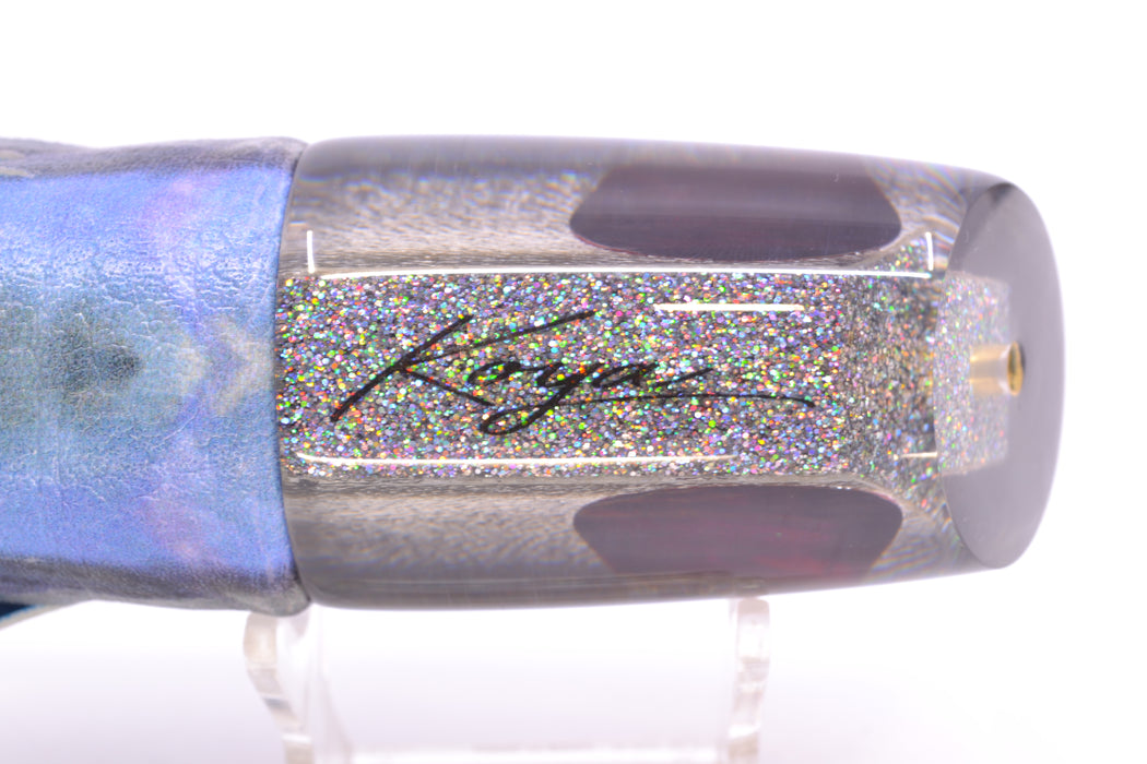 Koya Lures Lai Skin Charcoal Back Red Eyes Straight Runner 12" 8.3oz ALV Vinyl Skipjack