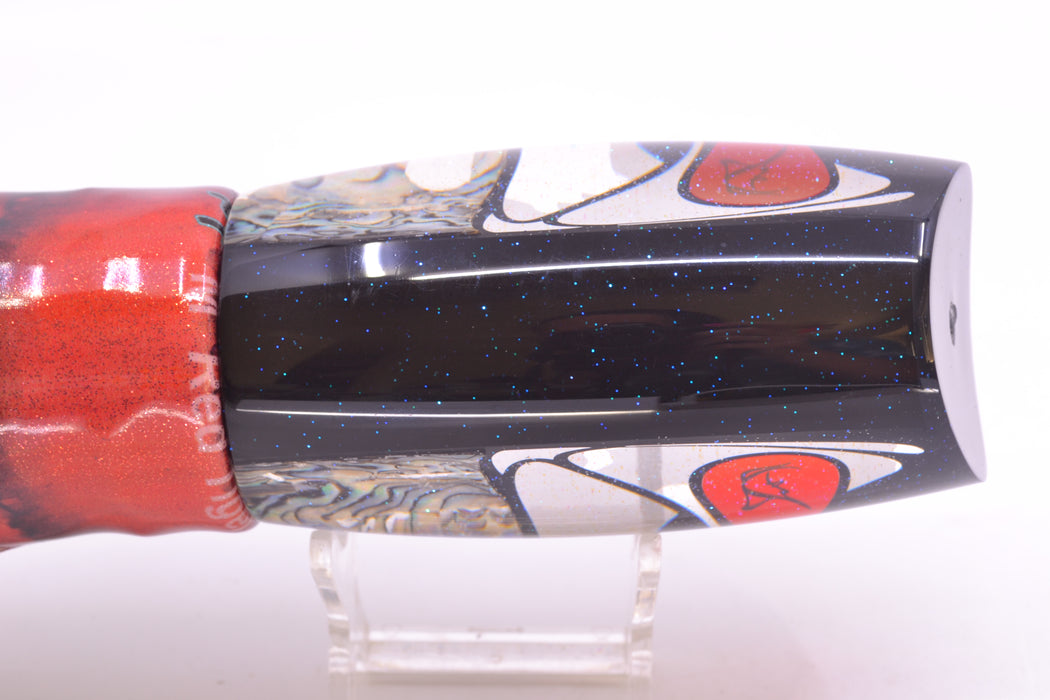 Bonze Lures Hydra Silver-Paua Fish Red Eyes Violator 14" 14.6oz Fire Tailz Vinyl Red Tiger