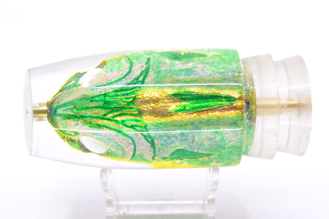 Joe Yee by KEGZ-Niiyama Collab Green-Gold Mahi Fish Head #1 Super Plunger 14" 7.2oz