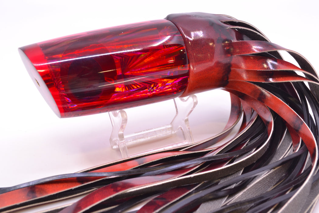 Koya Lures Red Rainbow Starburst JP Large Lunger 14" 10oz Fire Tailz Vinyl Red Tiger GZE