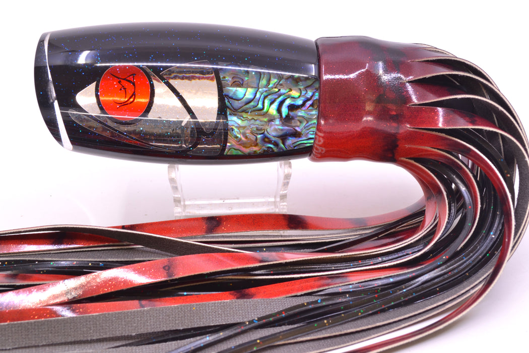 Bonze Lures Hydra Silver-Paua Fish Red Eyes Violator 14" 14.6oz Fire Tailz Vinyl Red Tiger