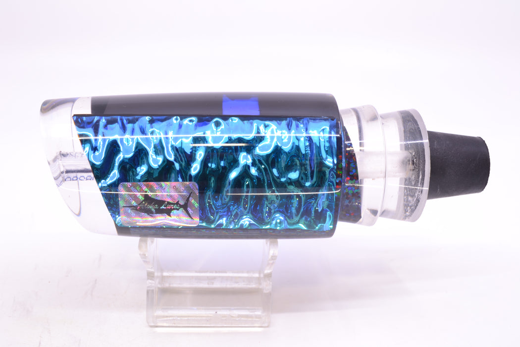 Aloha Lures Ice Blue-Blue Dichro Black-Blue Rainbow Back Smash Bait 14" 9.5oz