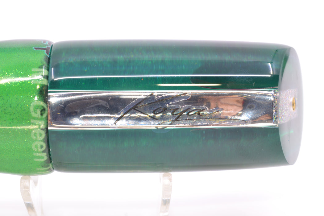 Koya Lures Mirrored Green Back Red Eyes Large 614 14" 9oz Fire Tailz Vinyl Green Tiger